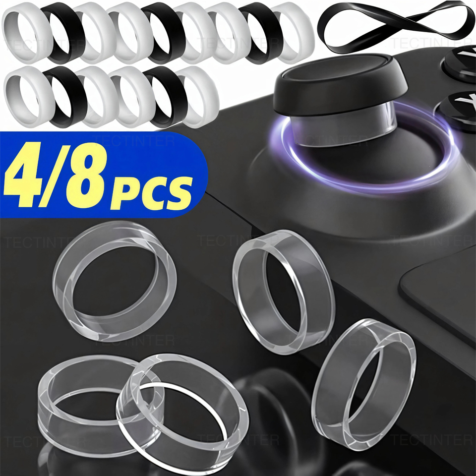 Console Gaming Steam - 4/8pcs Elastic Protective Joystick Rubber Ring