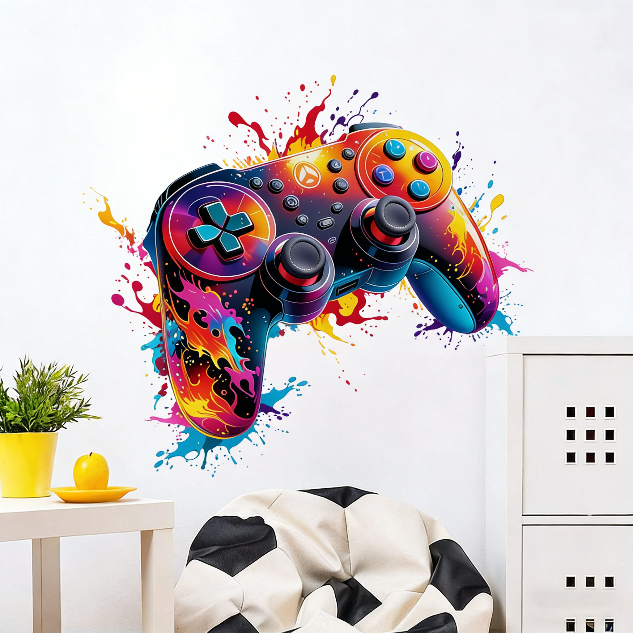 Red Flame Game Controller Wall - Gaming Console Wallpaper review and price