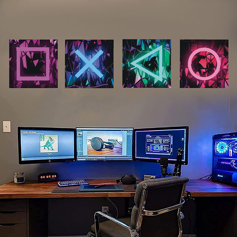 4PCS Kids Gaming Room Game Wal - Gaming Console Wallpaper review and price