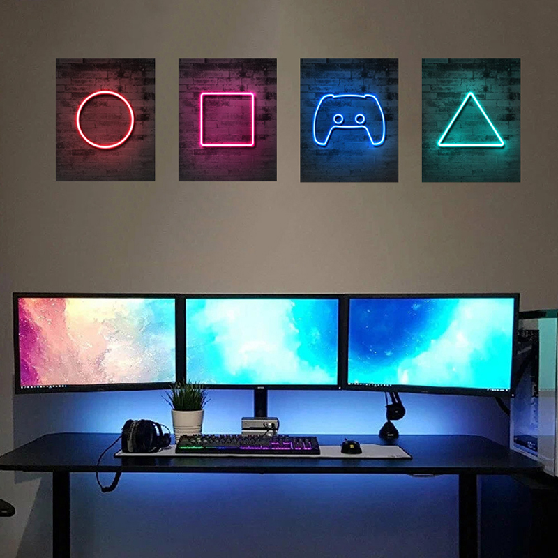 4PCS Kids Gaming Room Game Wal - Gaming Console Wallpaper review and price