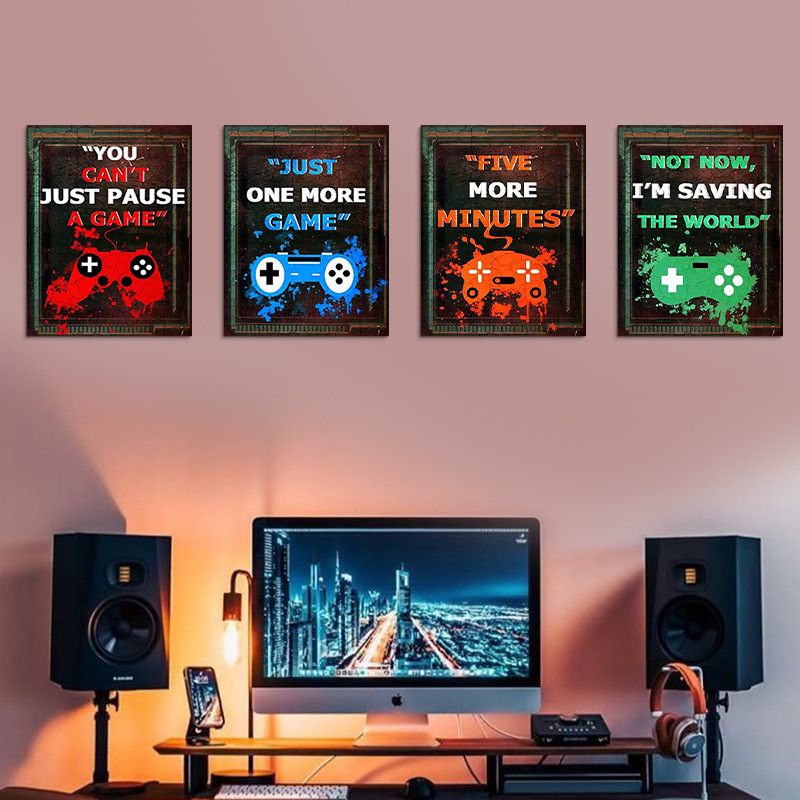 4PCS Kids Gaming Room Game Wal - Gaming Console Wallpaper review and price